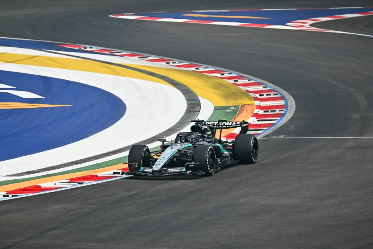 George Russell tops FP1 at Singapore Grand Prix as Kimi Antonelli only P7 in upgraded Mercedes
