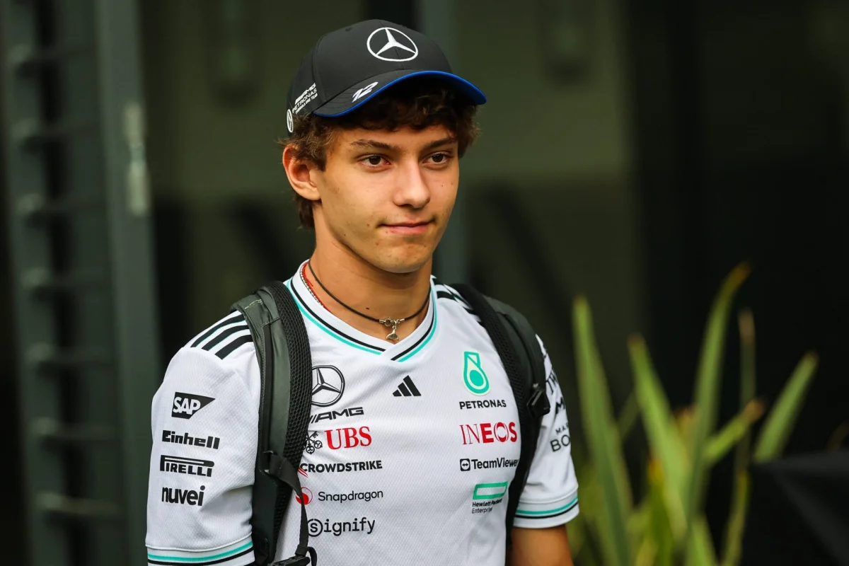 Mercedes driver Andrea Kimi Antonelli at the 2025 Hungarian Grand Prix