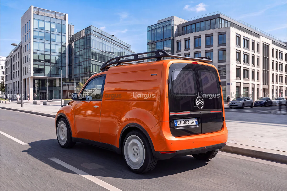 Les portes arrière noires font écho au coffre de la Citroën 2 CV Concept.