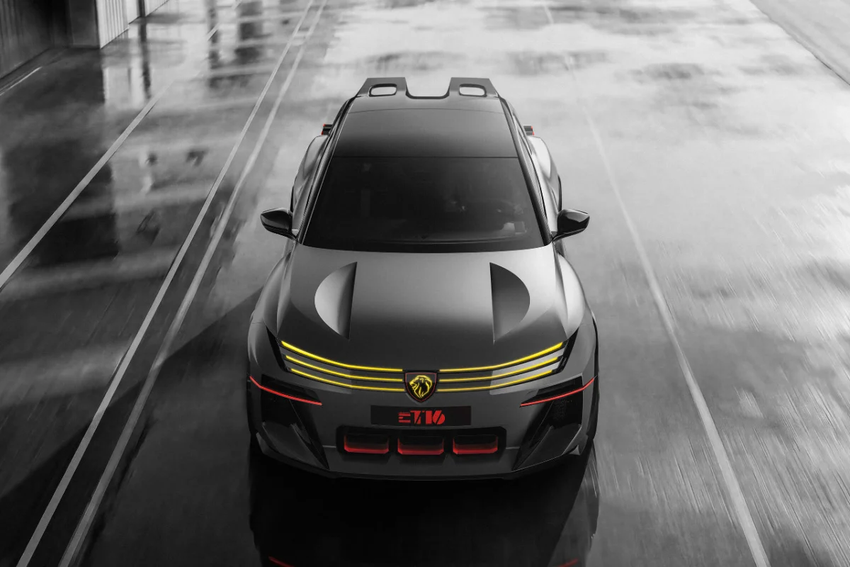 Sporty concept design reminiscent of the 205 T16's muscular form.