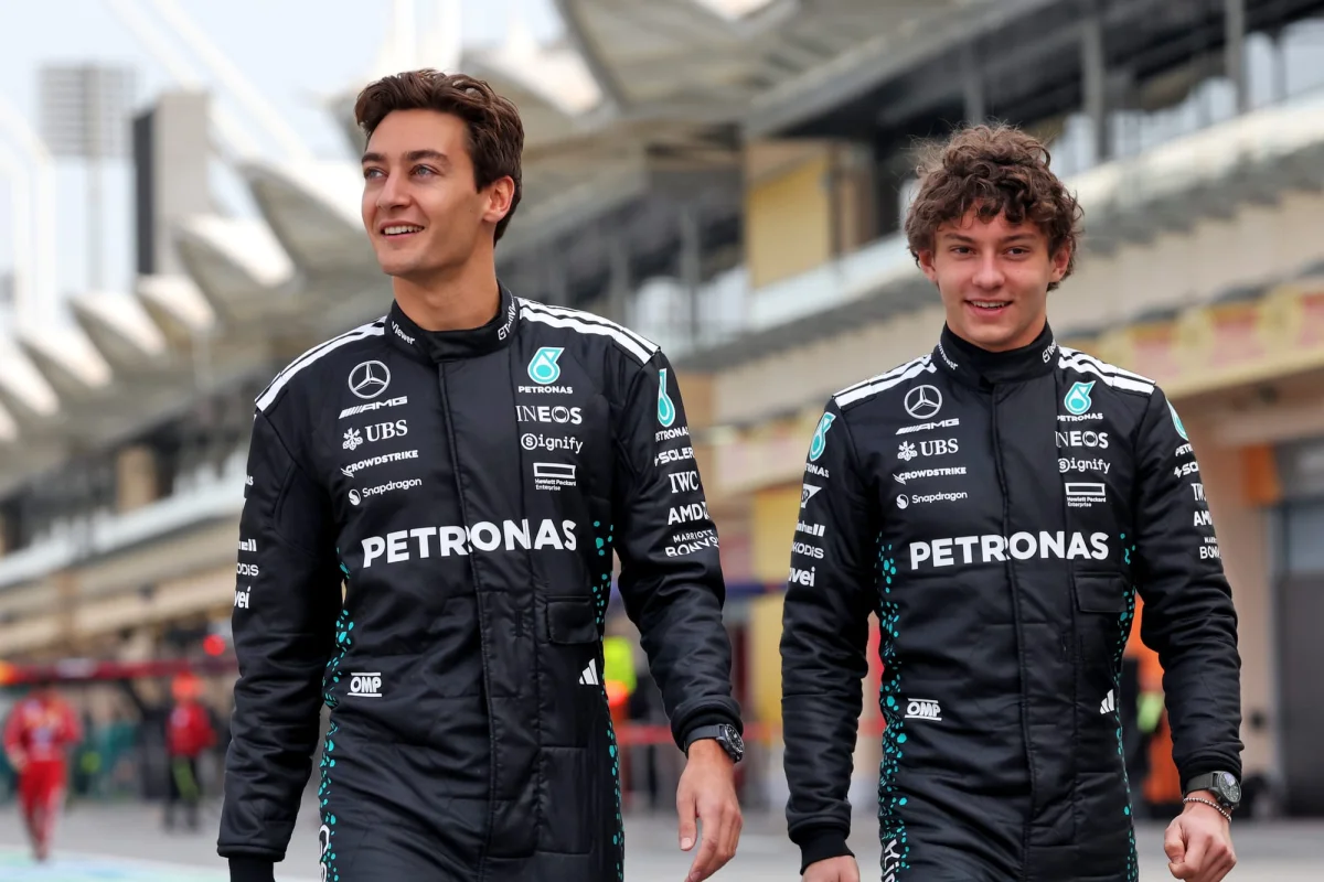 George Russell and Kimi Antonelli at Mercedes